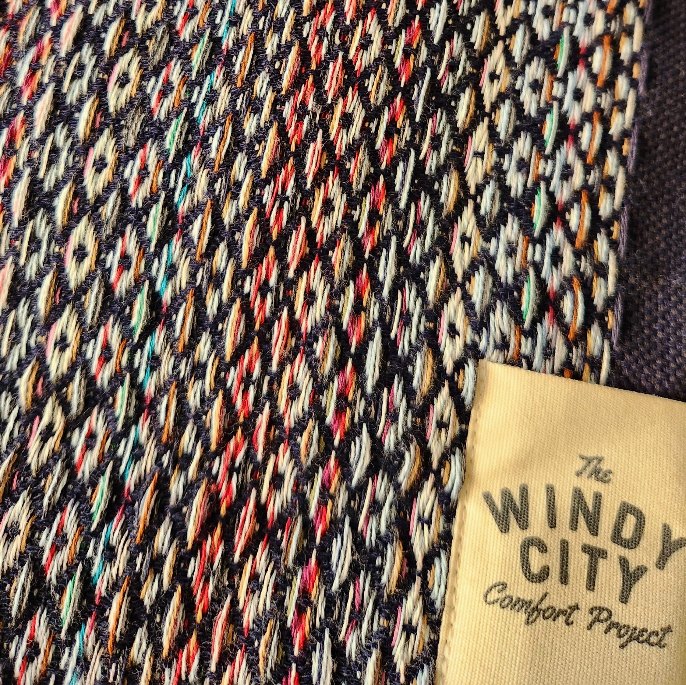 Fall Turkish Blanket - Rainbow Navy