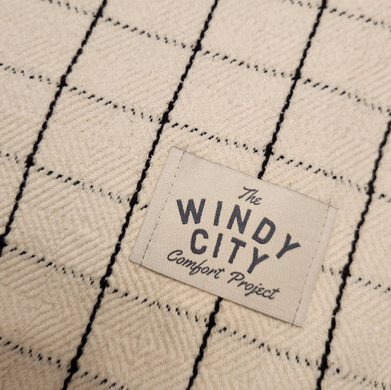 Rustic Queen Throw - Cream Windowpane