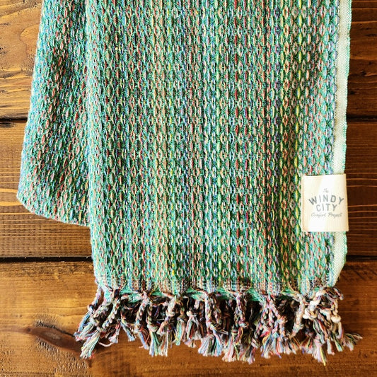 Summer Turkish Blanket - Rainbow Green