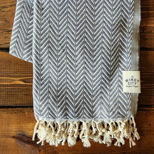 Our popular Turkish Blankets are back and even better this year! Now crafted by a family business in Turkey from 100% OEKO-TEX certified organic cotton, and slightly bigger at 72" x 38", this Turkish Towel is ready for all your spring and summer activities! Perfect to use as a blanket, shawl, wrap, scarf, throw, tablecloth, picnic blanket, bath towel... the options are endless! The tightly weaved cotton makes them sand-repellent and quick drying