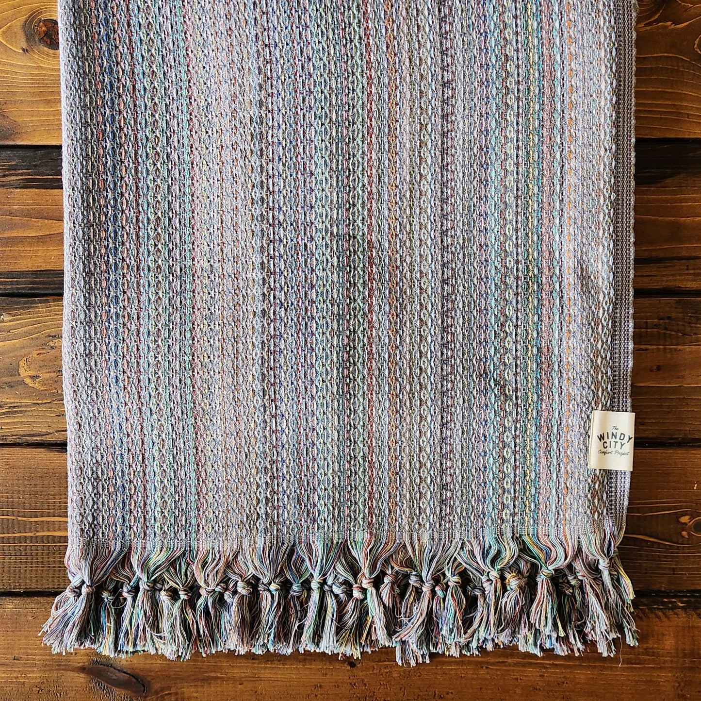 Kangal Oversized Turkish Throw - Slate Rainbow