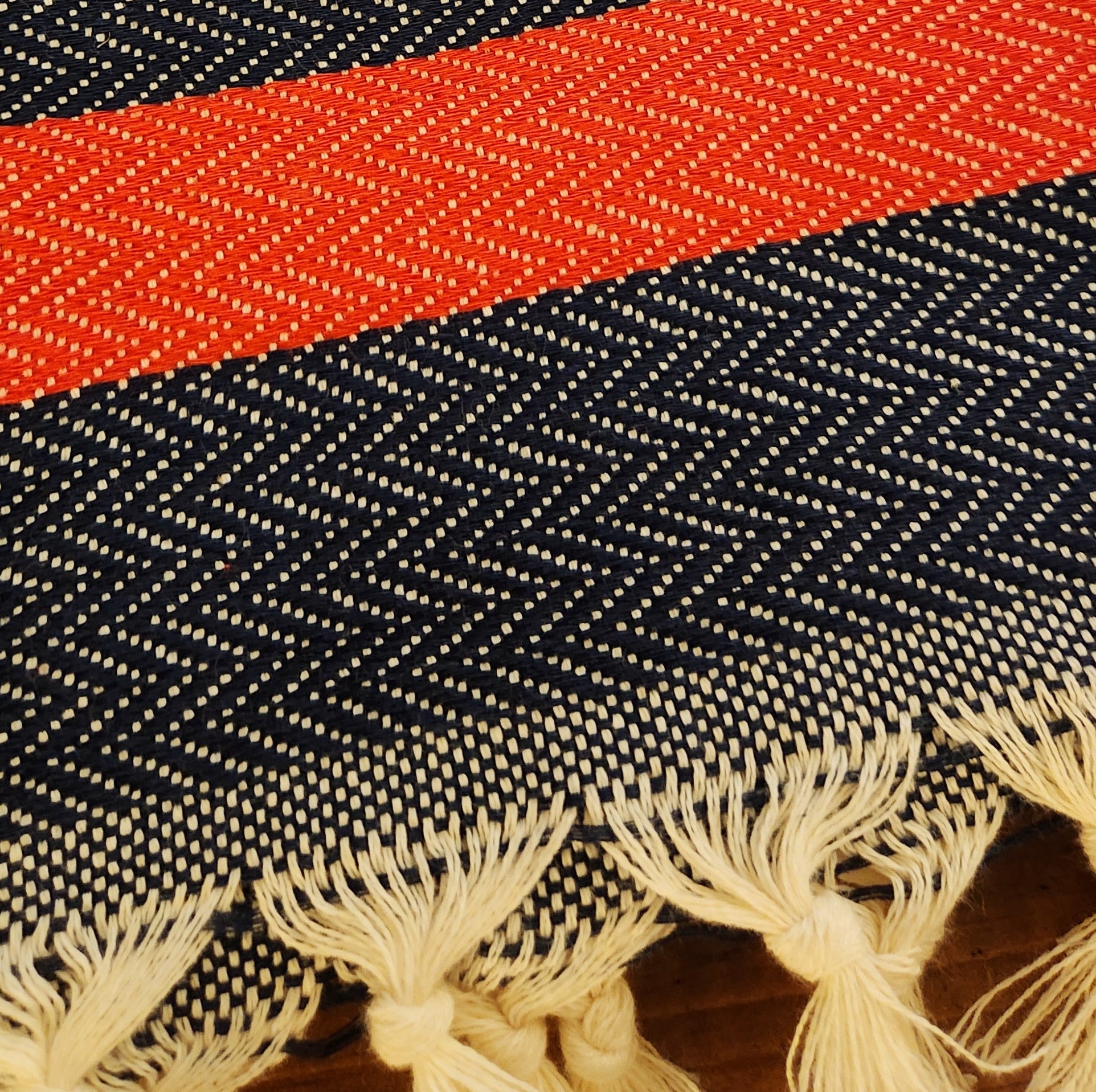 his 100% Organic Turkish Cotton, medium-weight throw blanket features two sets of stripes and a tightly woven pattern, making it versatile, super soft, and extra cozy. Perfect for the man cave, living room, or with all your tailgating essentials, this oversized 72" x 51" throw is a must-have at kickoff.