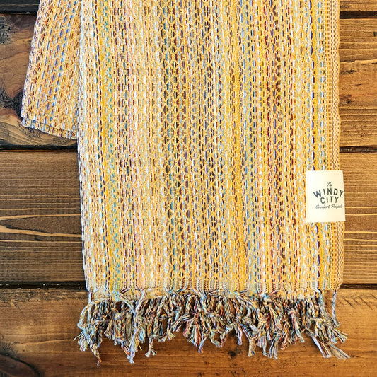 Fall Holiday Turkish Blanket - Rainbow Mustard