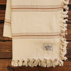 Rustic Queen Throw - Cream & Copper