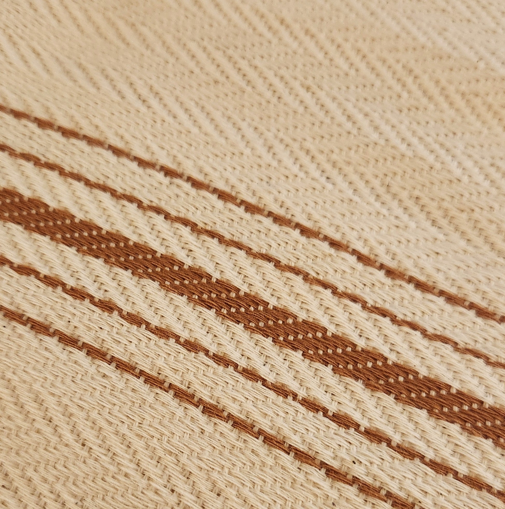 Rustic Queen Throw - Cream & Copper