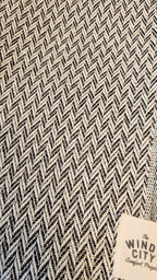 Textured Throw - Black Chevron