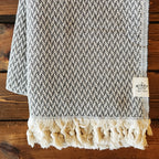 Textured Throw - Black Chevron