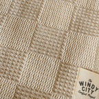 Cream Checkerboard Textured Throw