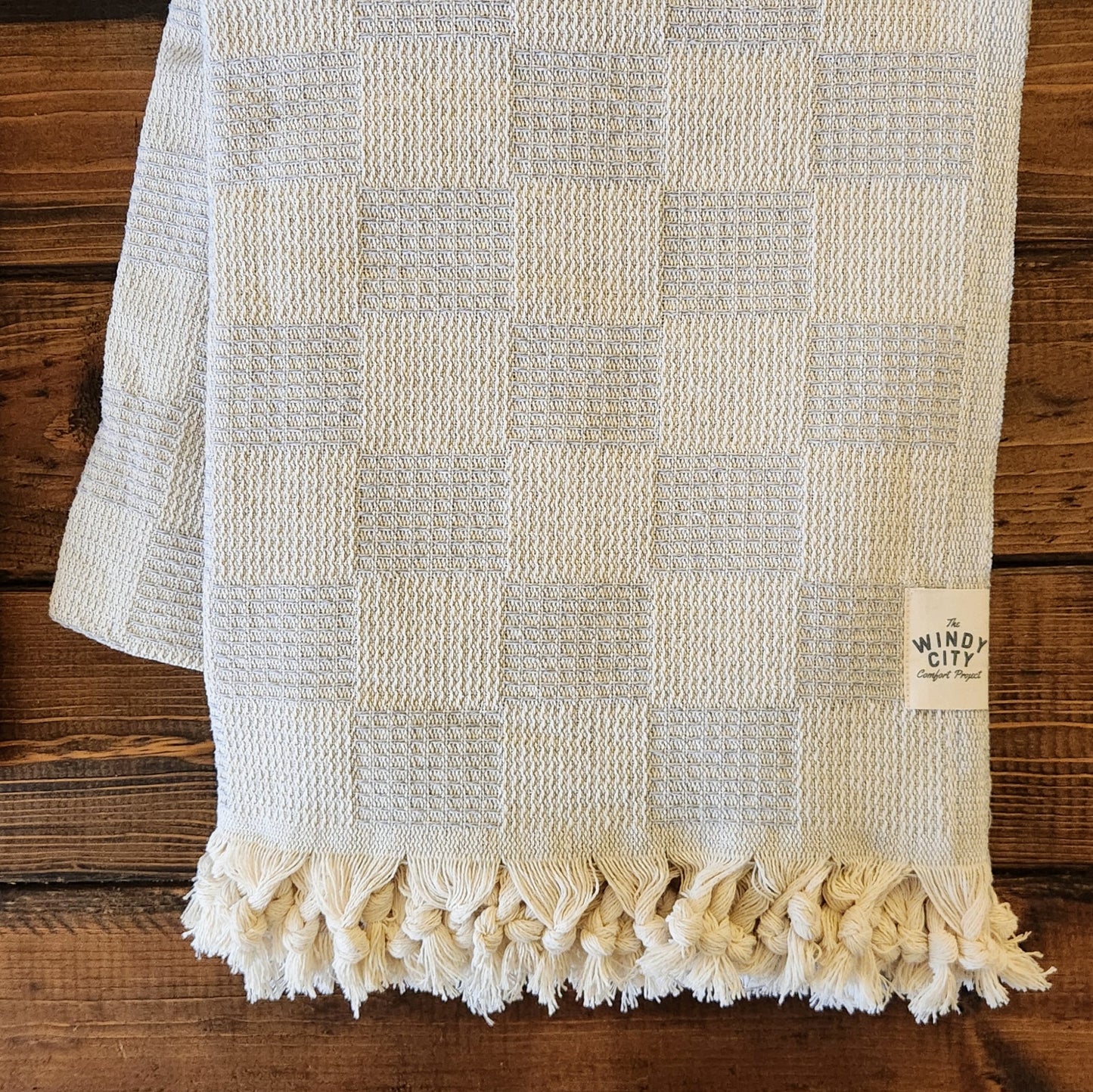 Cloud Checkerboard Textured Throw