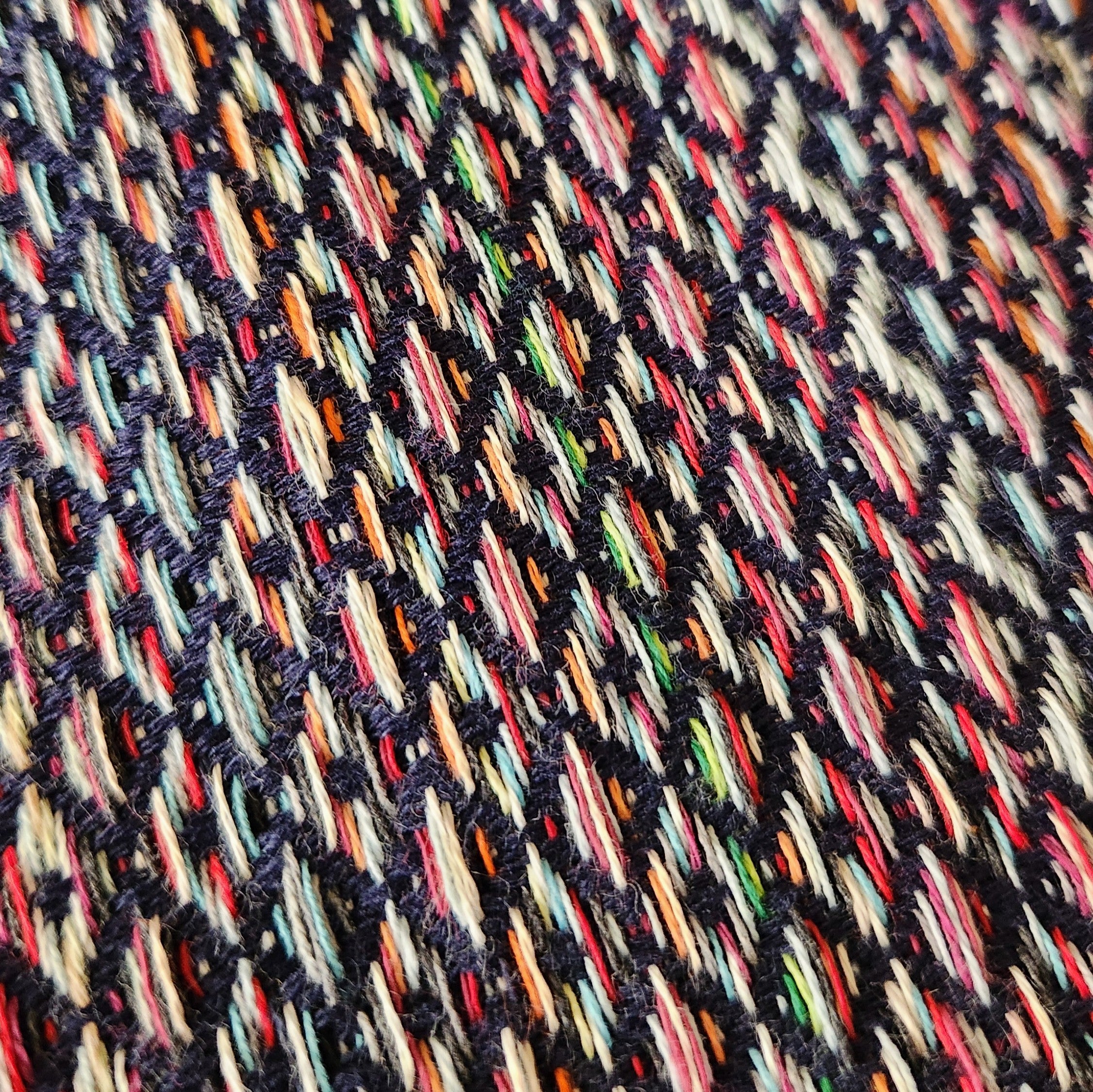 Spring XXL Handmade Rainbow Throw - Navy