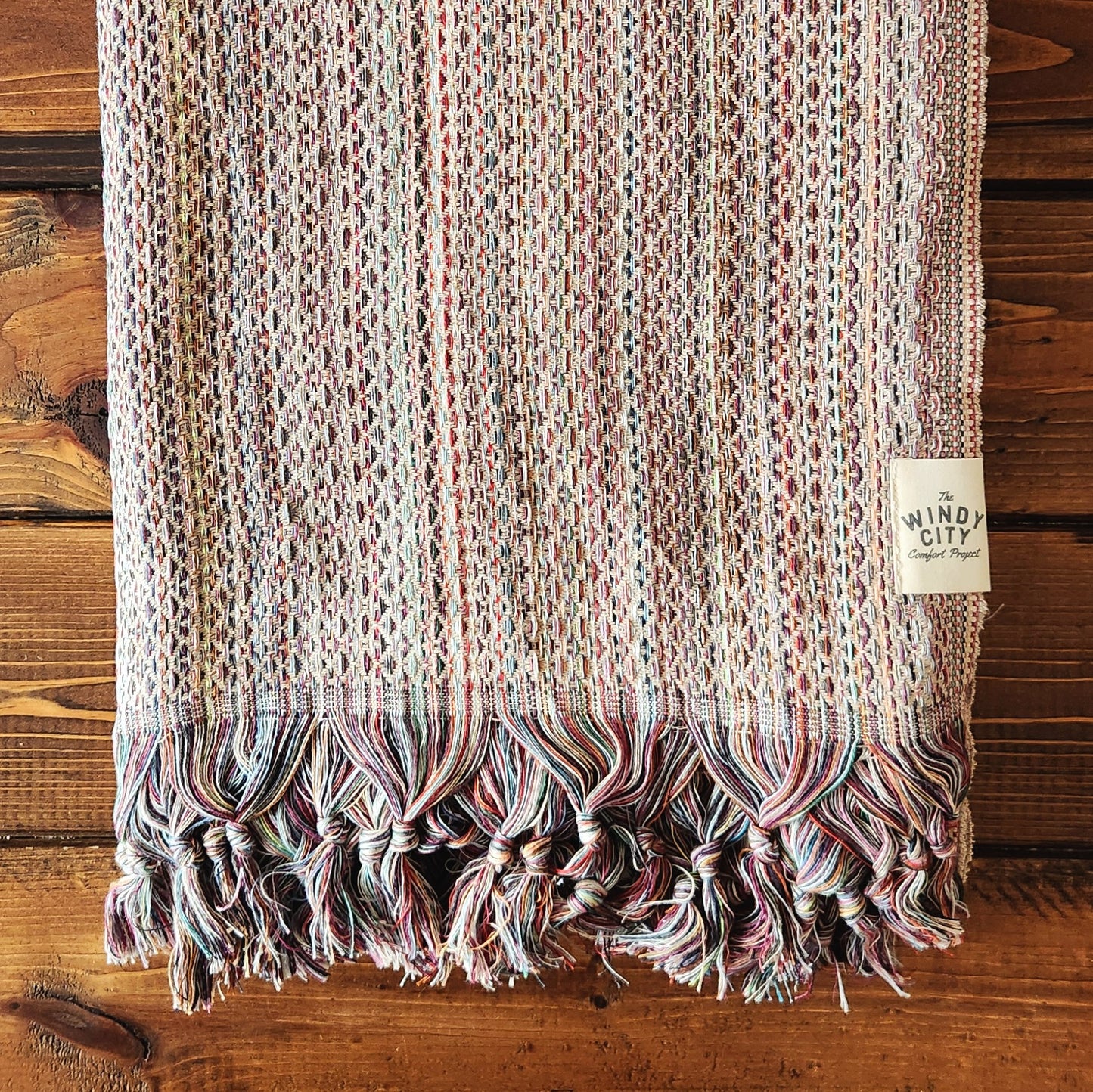 Spring XXL Handmade Rainbow Throw - Tan