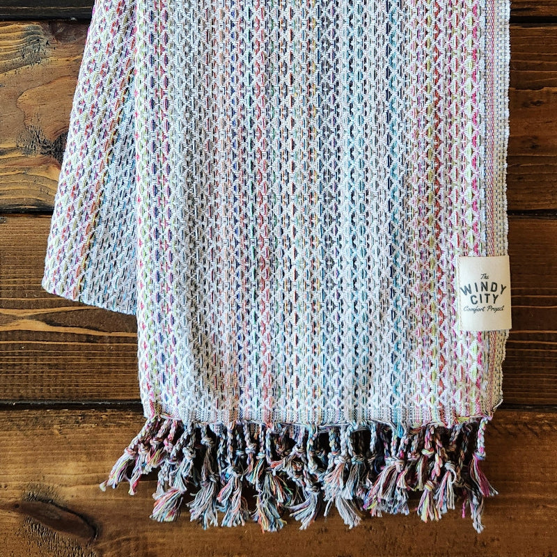 Fall Turkish Blanket - Rainbow Bright White