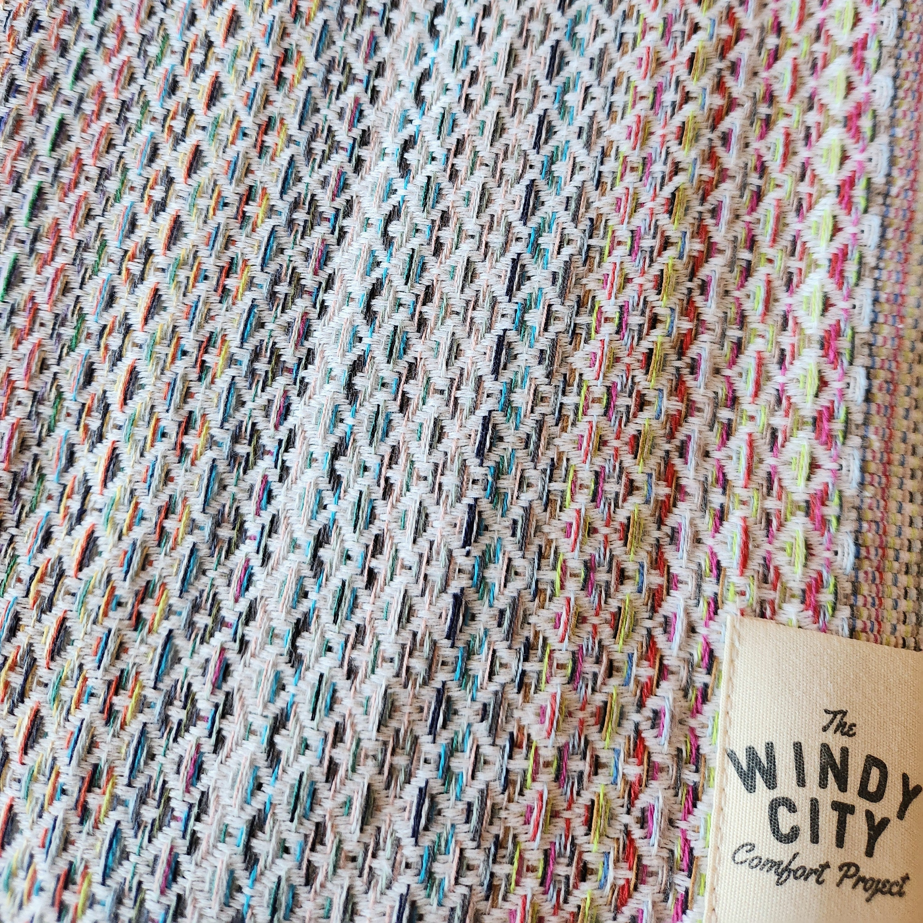Fall Turkish Blanket - Rainbow Bright White