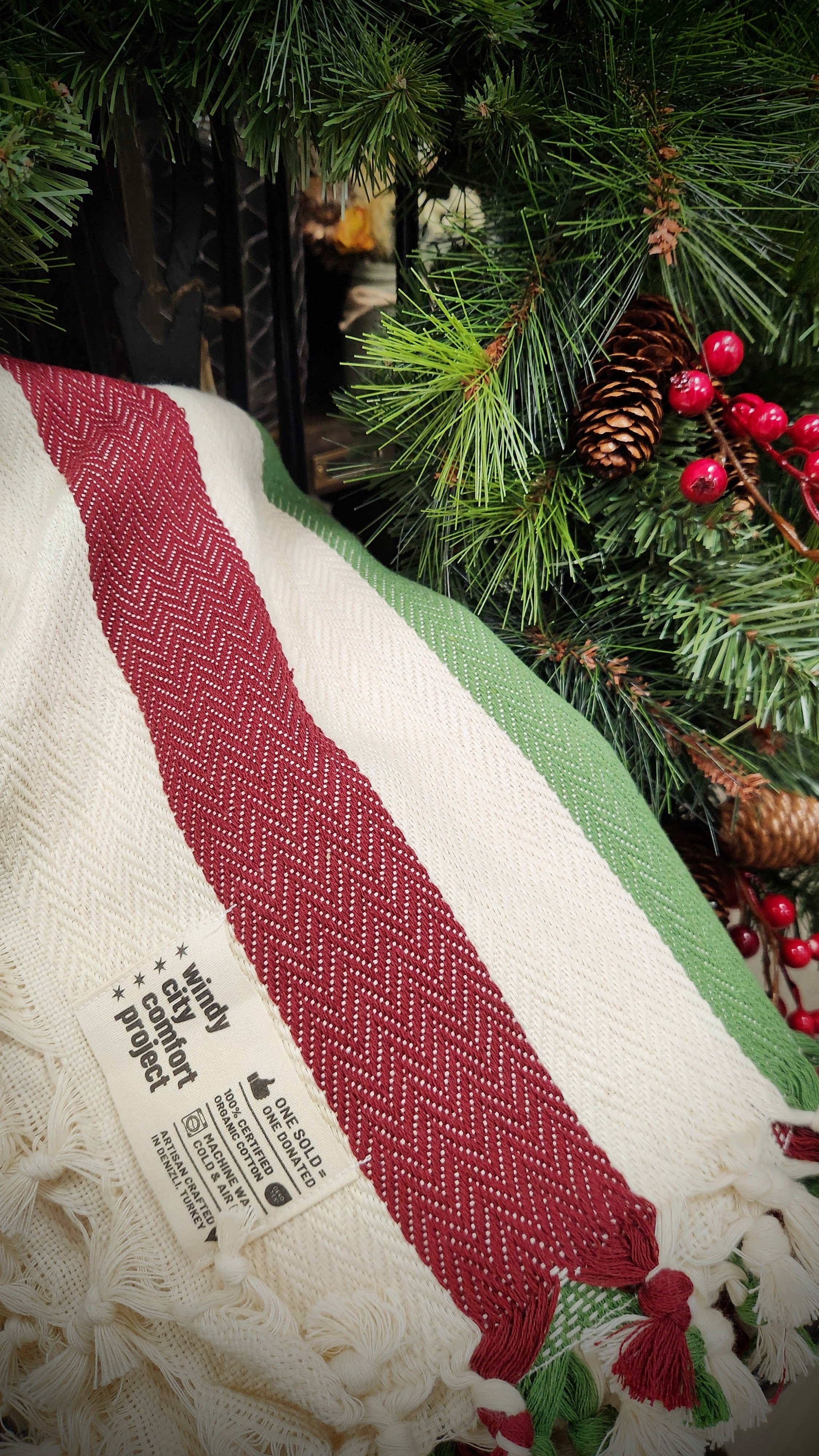 Holiday Couch Throw - Stripes