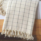 Rustic Queen Throw - Cream Windowpane