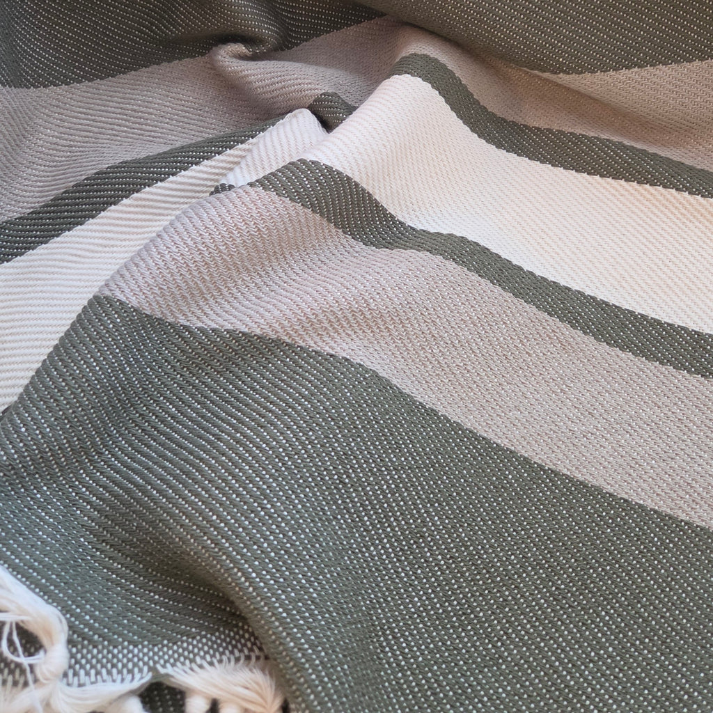 Essential Throw - Moss Stripe