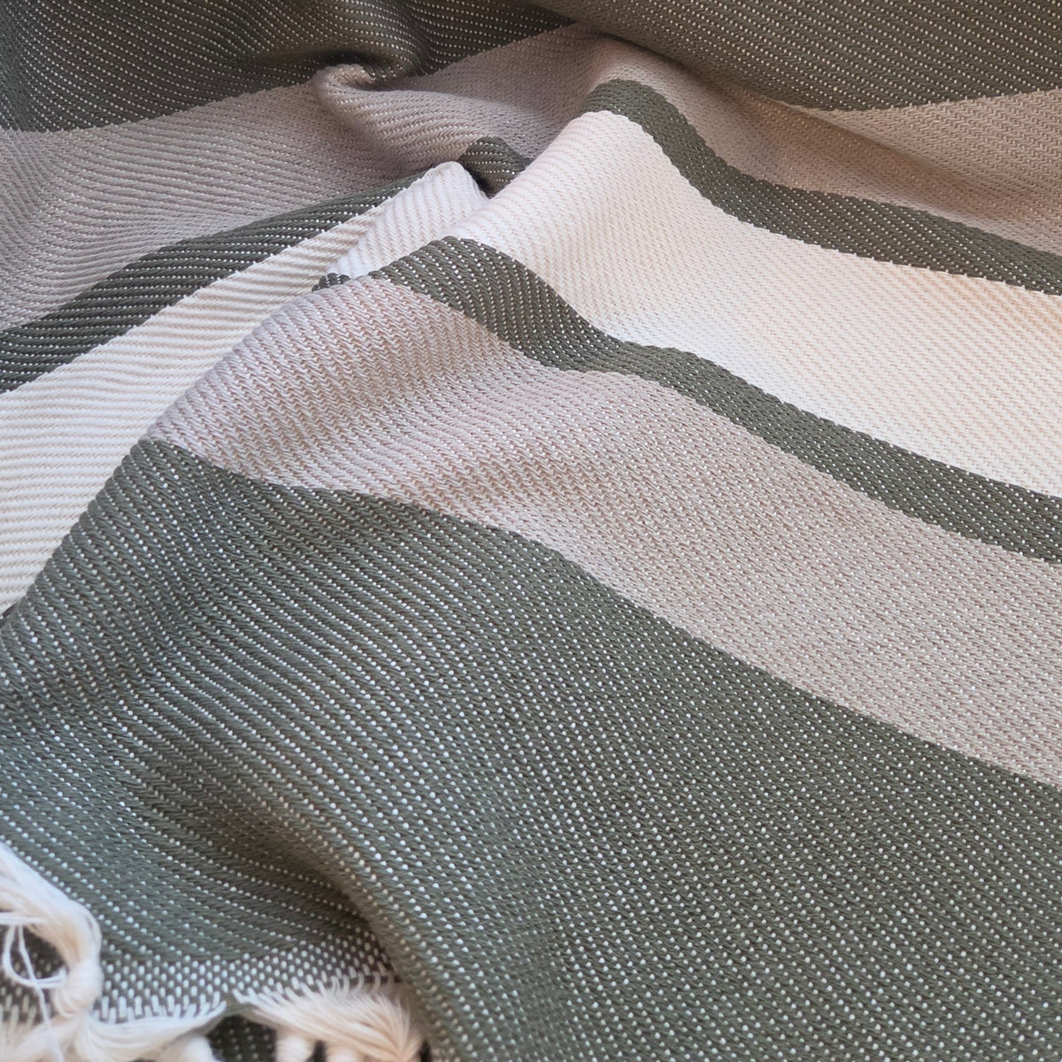 Essential Throw - Moss Stripe