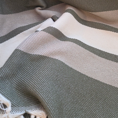 Essential Throw - Moss Stripe