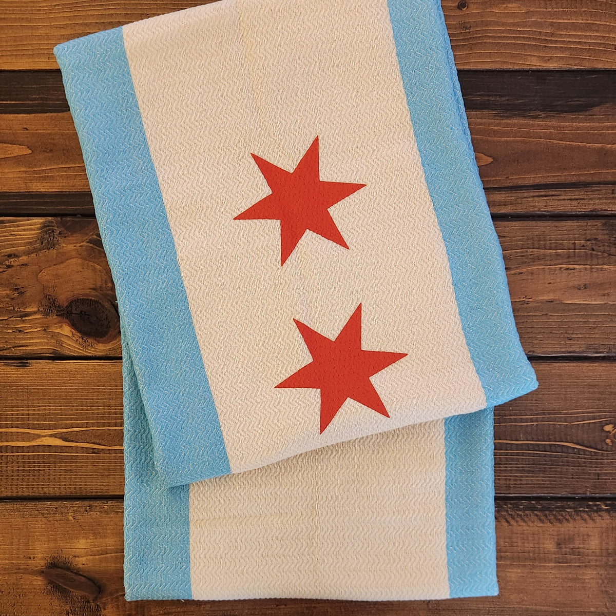 Chicago Flag Turkish Blanket - Natural