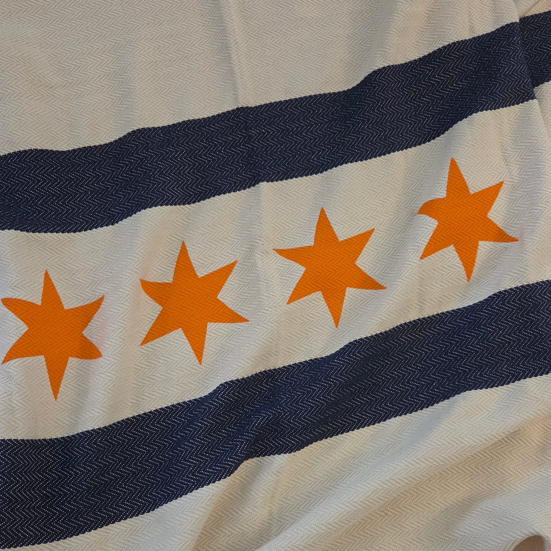 Chicago Flag Football Travel Blanket - Cream/Navy/Orange