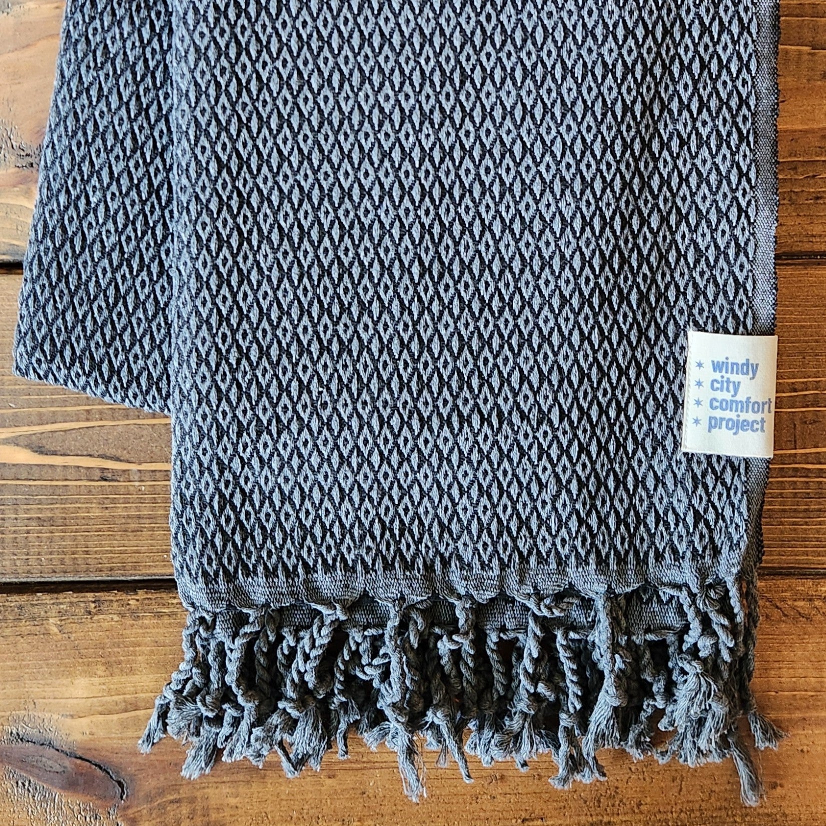 Fall Turkish Blanket - Black/Grey Dots