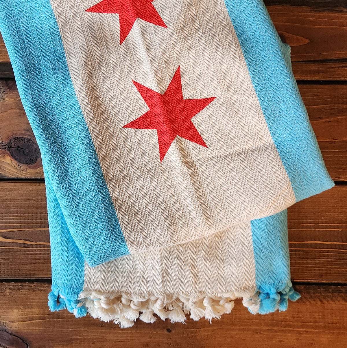 Chicago Flag Travel Blanket