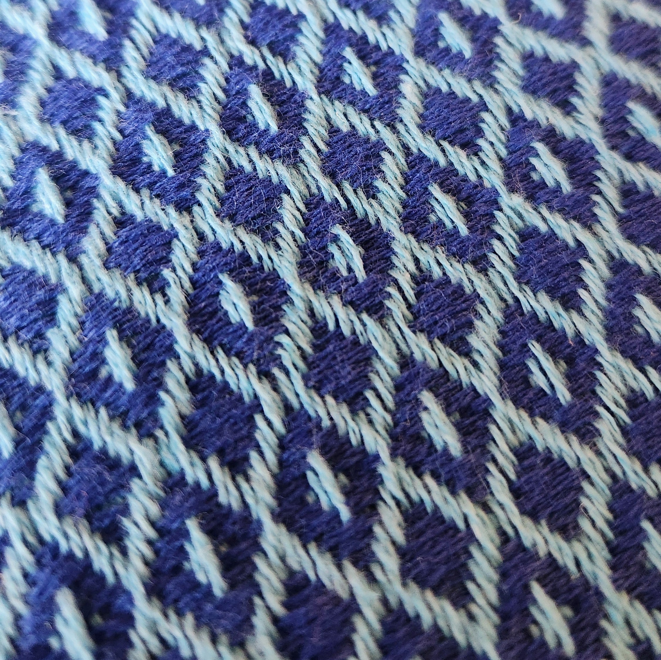 Fall Turkish Blanket - Blue/Navy Dots