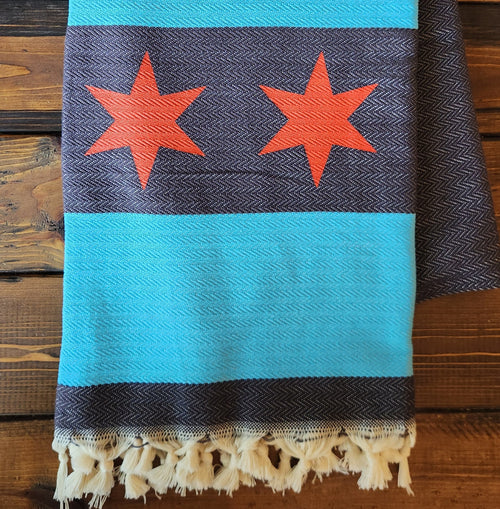 Chicago Dark Mode Throw Blanket
