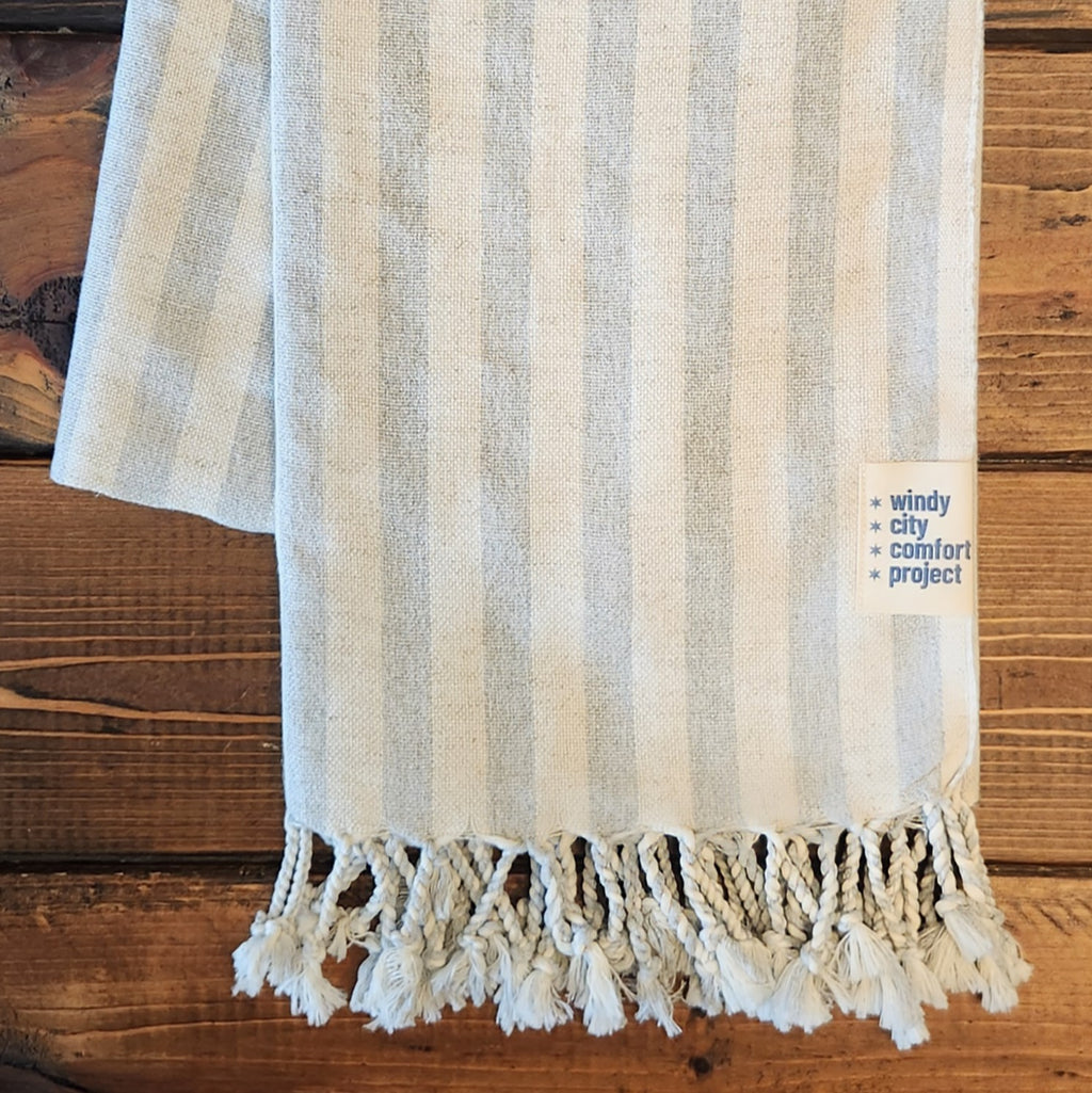 Fall Turkish Blanket - Grey Stripe