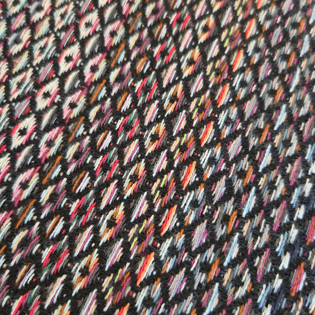XXL Handmade Rainbow Throw - Black
