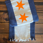 Chicago Flag Football Travel Blanket - Cream/Navy/Orange