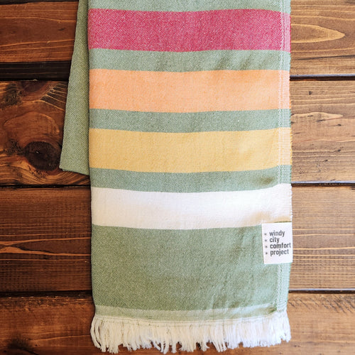 Shoreline Turkish Blanket - Green Apple