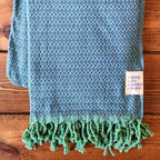 Fall Turkish Blanket - Blue/Green Dots