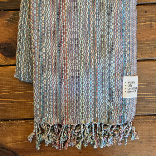 Fall Turkish Blanket - Rainbow Slate Grey
