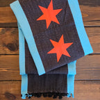 Chicago Flag Turkish Blanket - Black