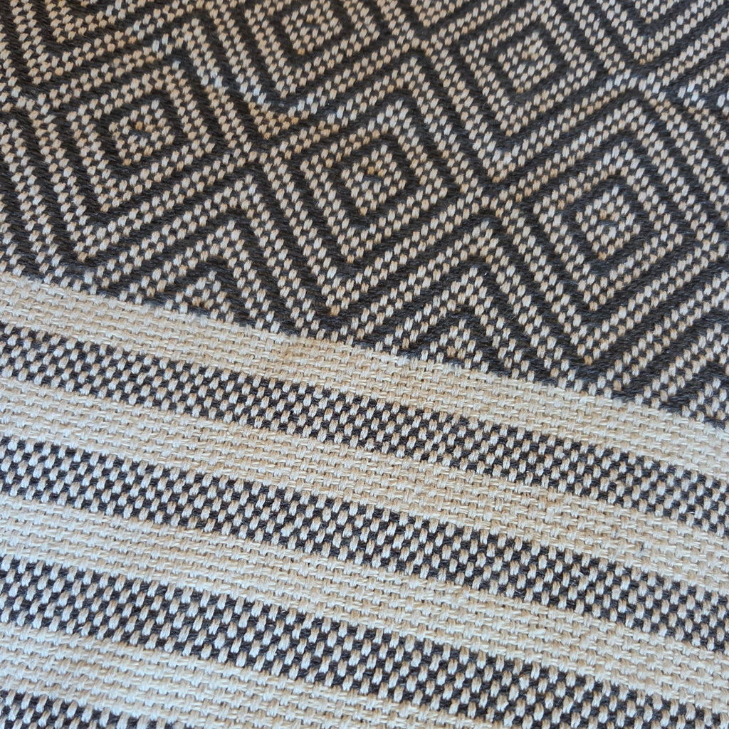 Textured Throw - Slate Diamond Stripe