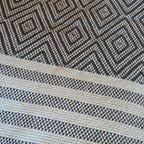 Textured Throw - Slate Diamond Stripe
