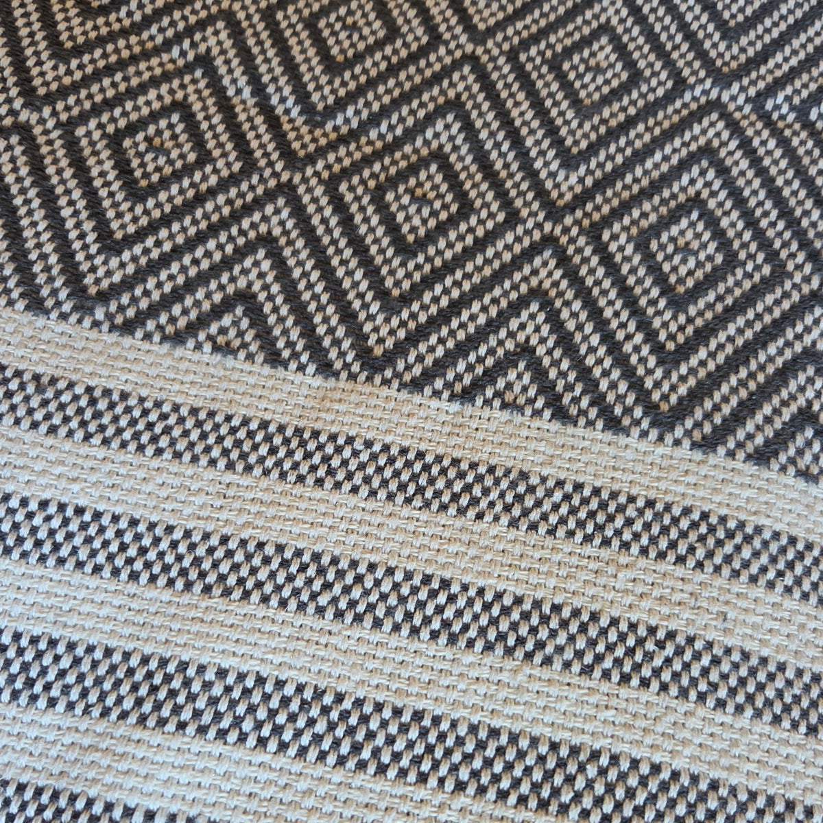 Textured Throw - Slate Diamond Stripe