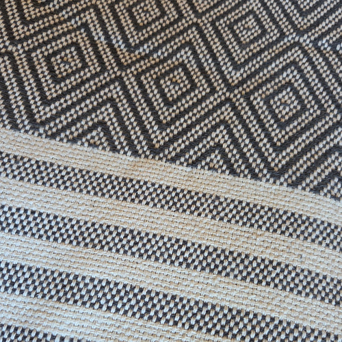 Textured Throw - Slate Diamond Stripe