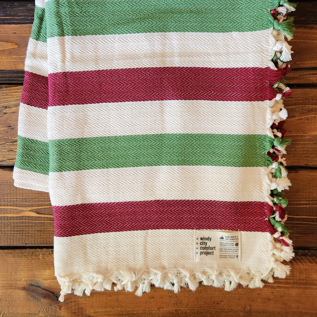 Holiday Couch Throw - Stripes