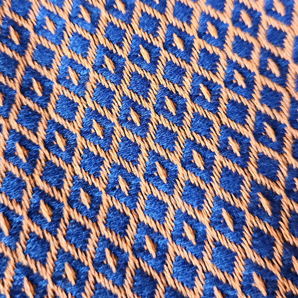 Fall Turkish Blanket - Royal/Orange Dots