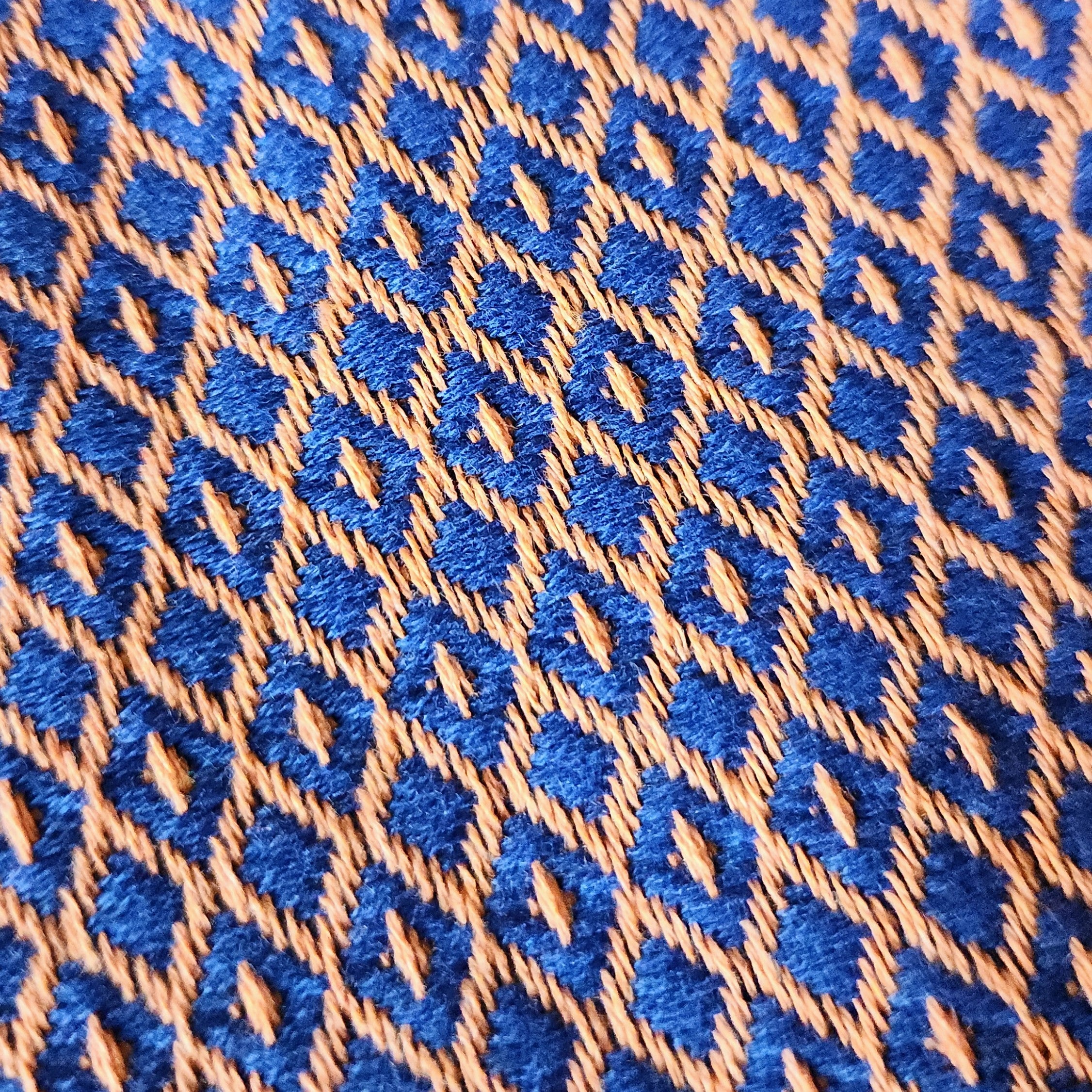 Fall Turkish Blanket - Royal/Orange Dots