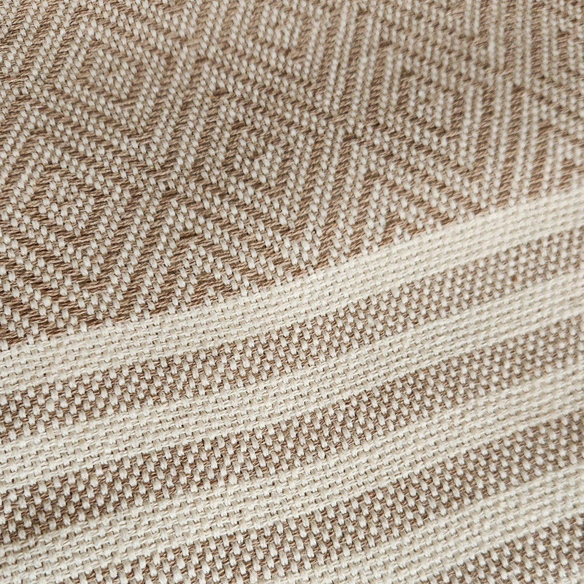 Textured Throw - Cream Diamond Stripe