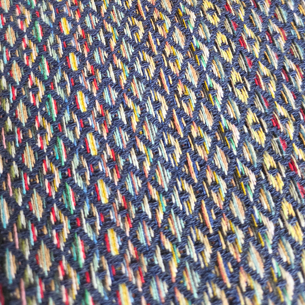 XXL Handmade Rainbow Throw - Navy