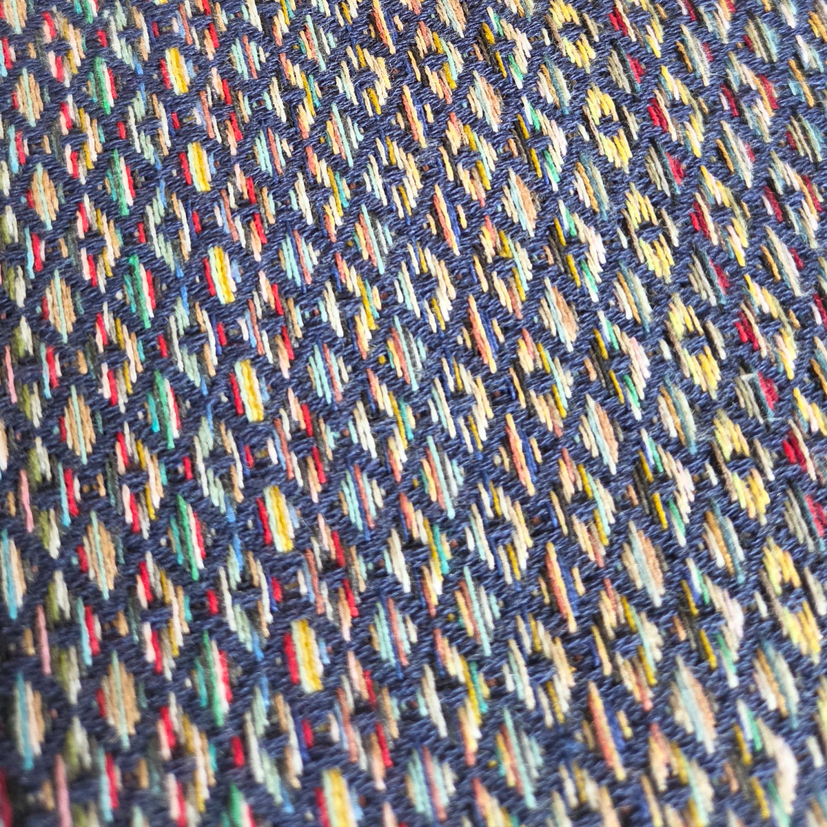 XXL Handmade Rainbow Throw - Navy