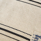 Rustic Couch Throw - Cream/Black Stripe