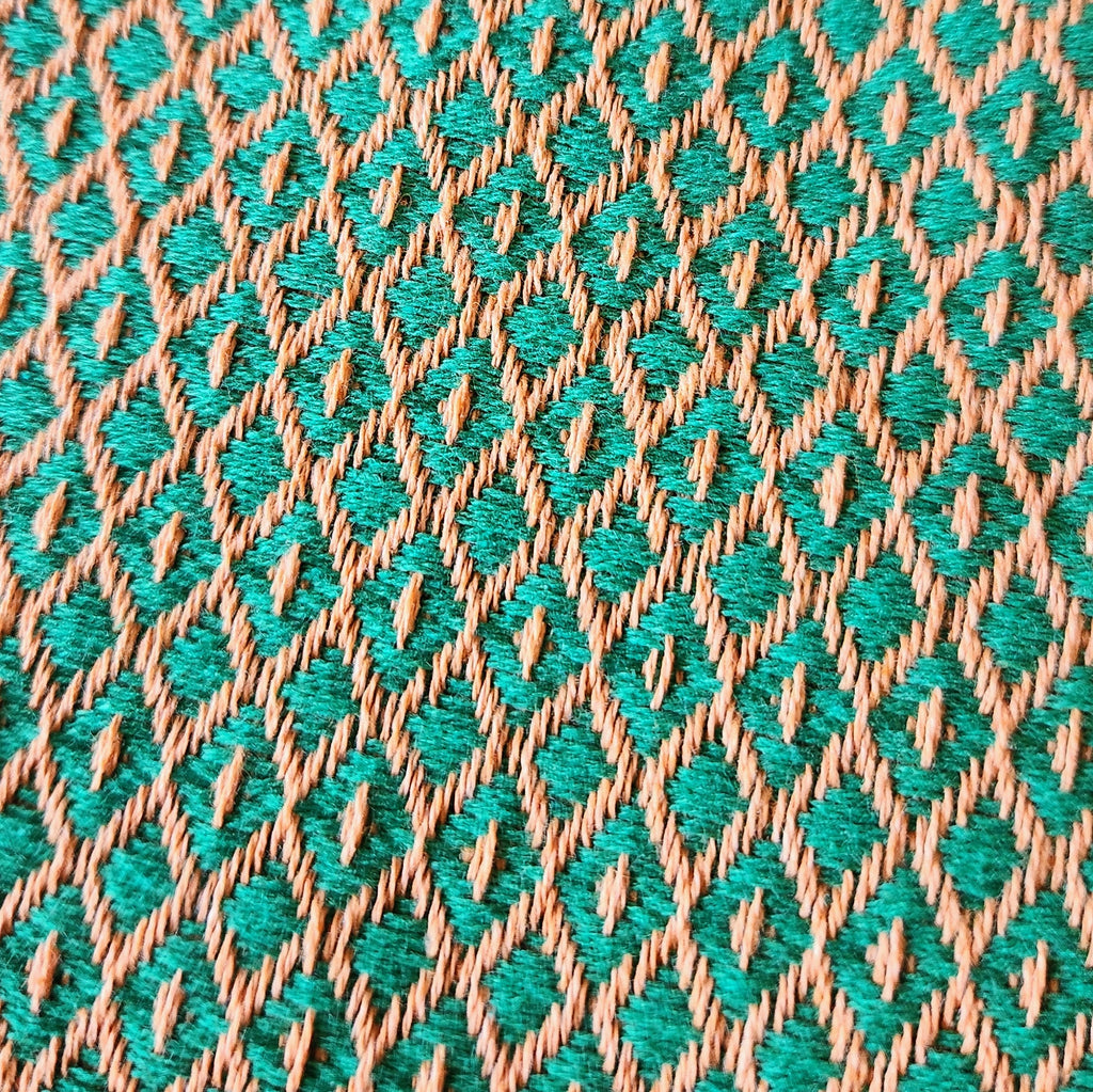 Fall Turkish Blanket - Green/Orange Dots