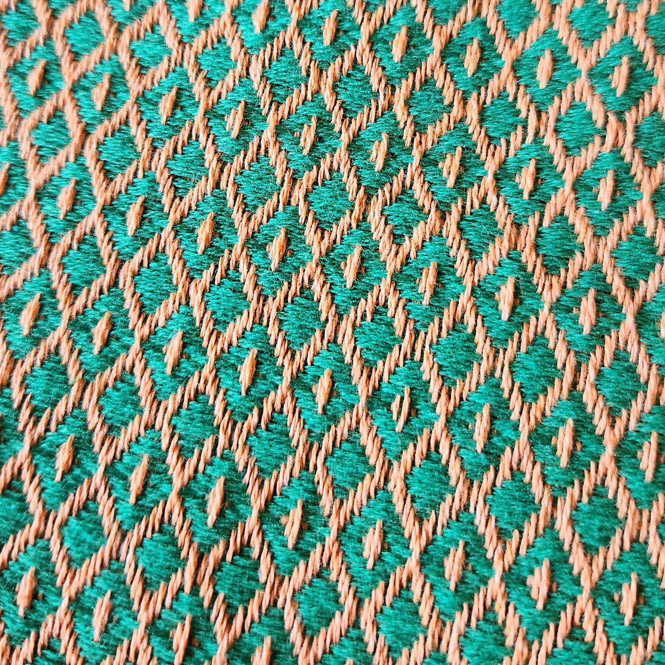Fall Turkish Blanket - Green/Orange Dots