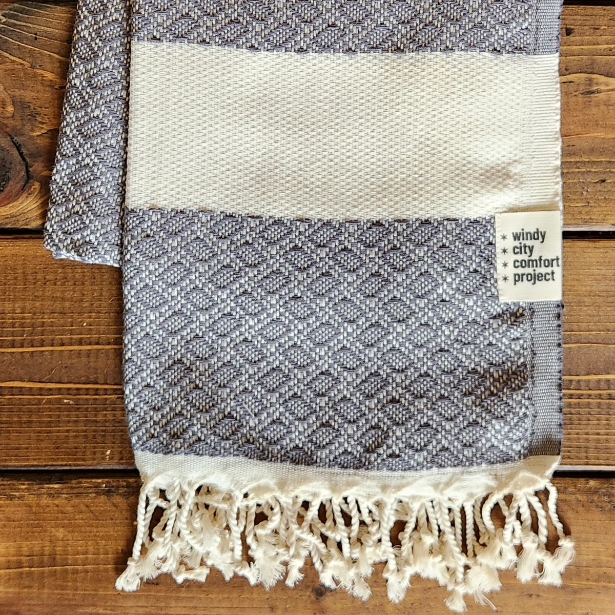 Fall Turkish Blanket - Slate & Cream