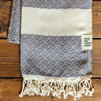 Fall Turkish Blanket - Slate & Cream